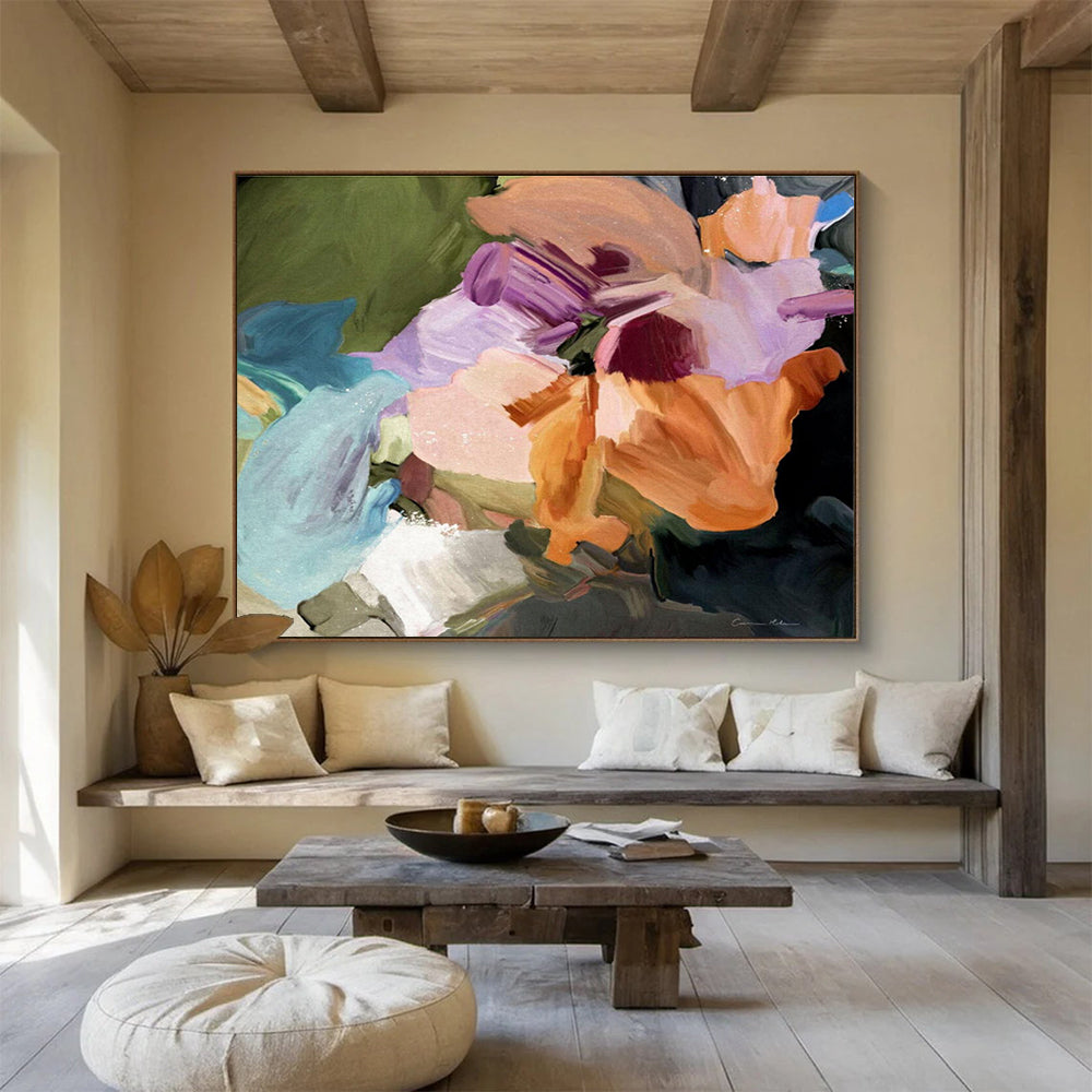 Colorful Flower Abstract Painting for Garden - Themed Tea Rooms YHT406