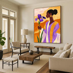 Woman with Iris Abstract Painting for Bohemian - Styled Bedrooms GAB1022