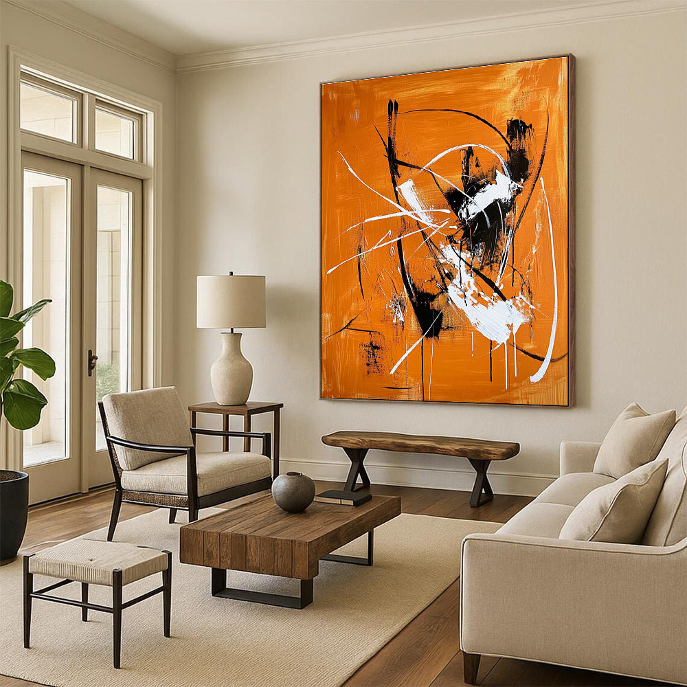 Dynamic Line - Driven Abstract Painting for Industrial - Style Spaces GAB0877