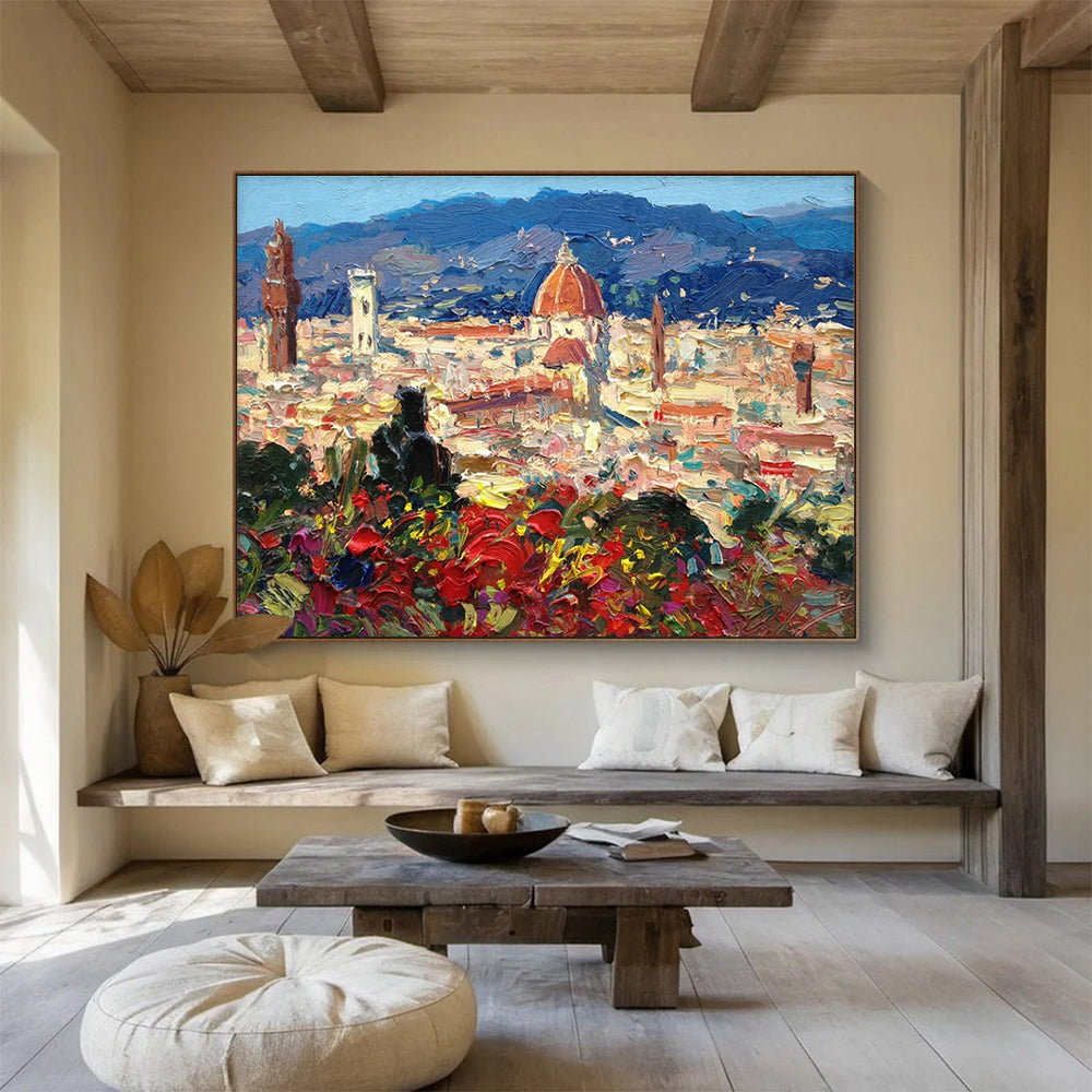 Florence Cityscape Abstract Painting for Art Galleries in Cultural Districts YHT463