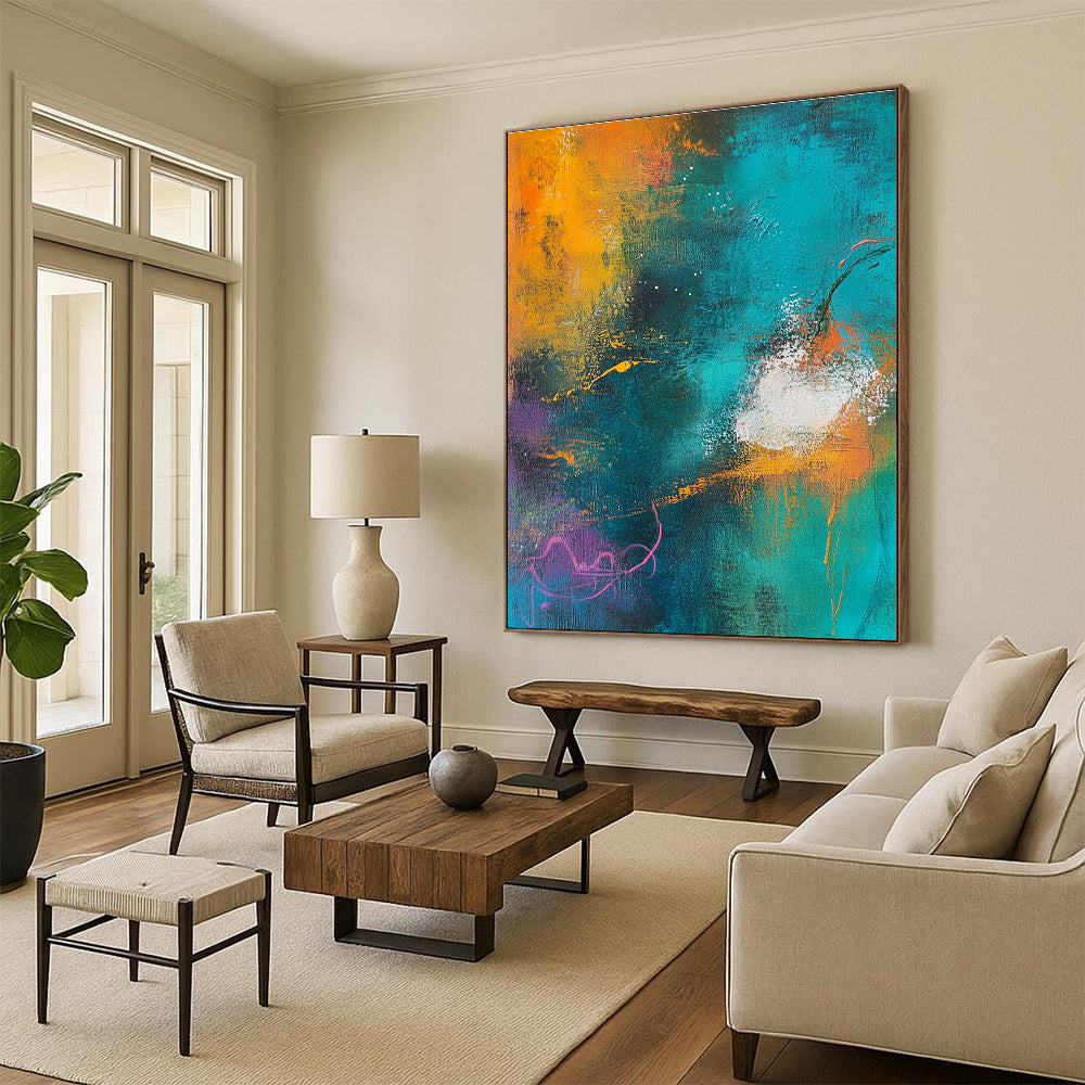 Colorful Abstract Swirl Painting with Energetic Movement WINK548