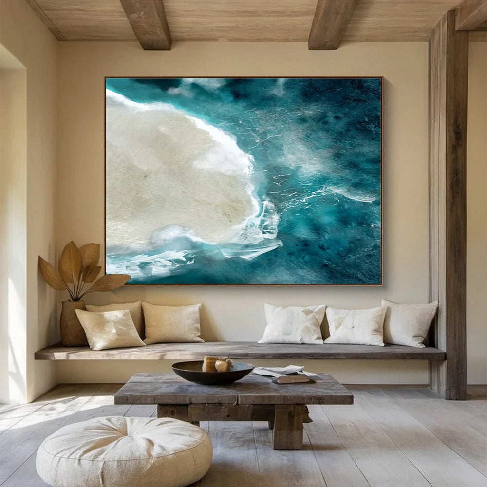 Aerial Island Abstract Painting for Beach Resorts YHT125