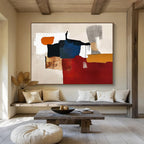 Color Block Collage Abstract Painting with Eclectic, Artistic Fusion ABS487