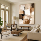 Beige Abstract Composition Painting with Gentle Harmony WINK342