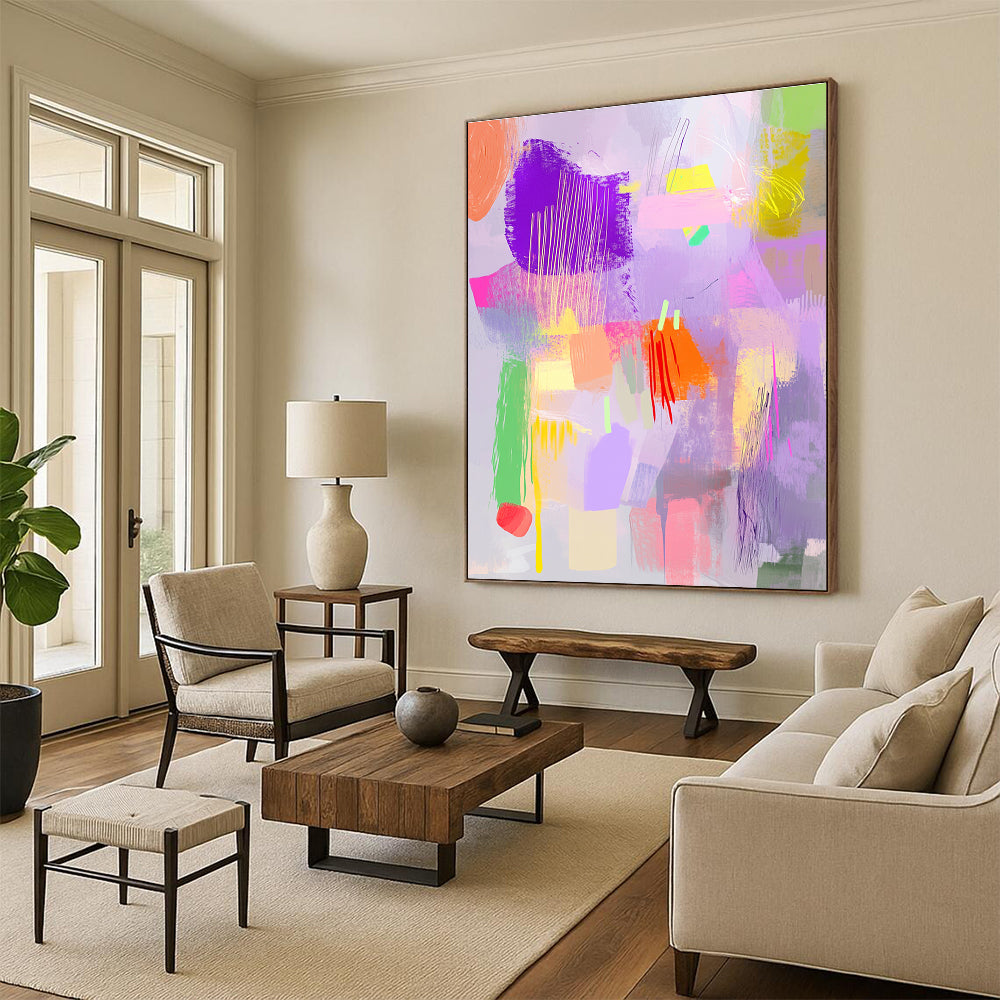 Pastel Colored Abstract Painting with Playful Sweetness WINK748