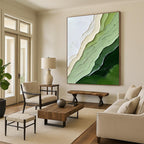 Green Layered Art Textured Landscape Abstract Painting GAB0258