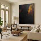 Dark Abstract Flames Painting with Mysterious Intensity WINK438