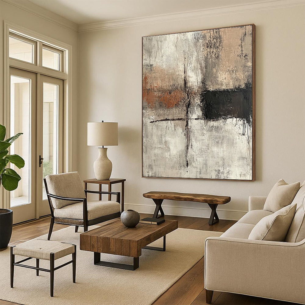 Earth - Toned Abstract Painting for Warm Interiors GAB0739