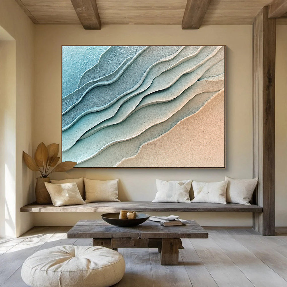 Layered Blue & Peach Textures  Coastal Calm ABS045