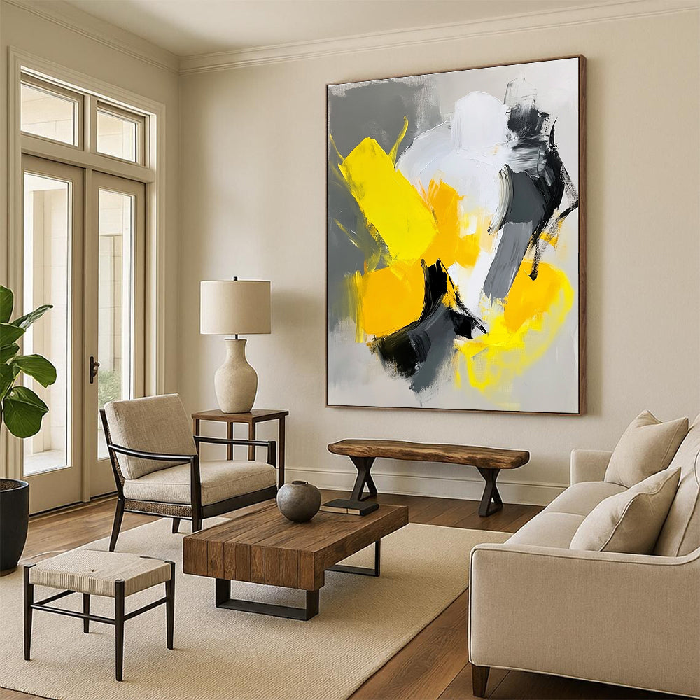 Bright - Contrast Abstract Painting with Cheerful Dynamism WINK809