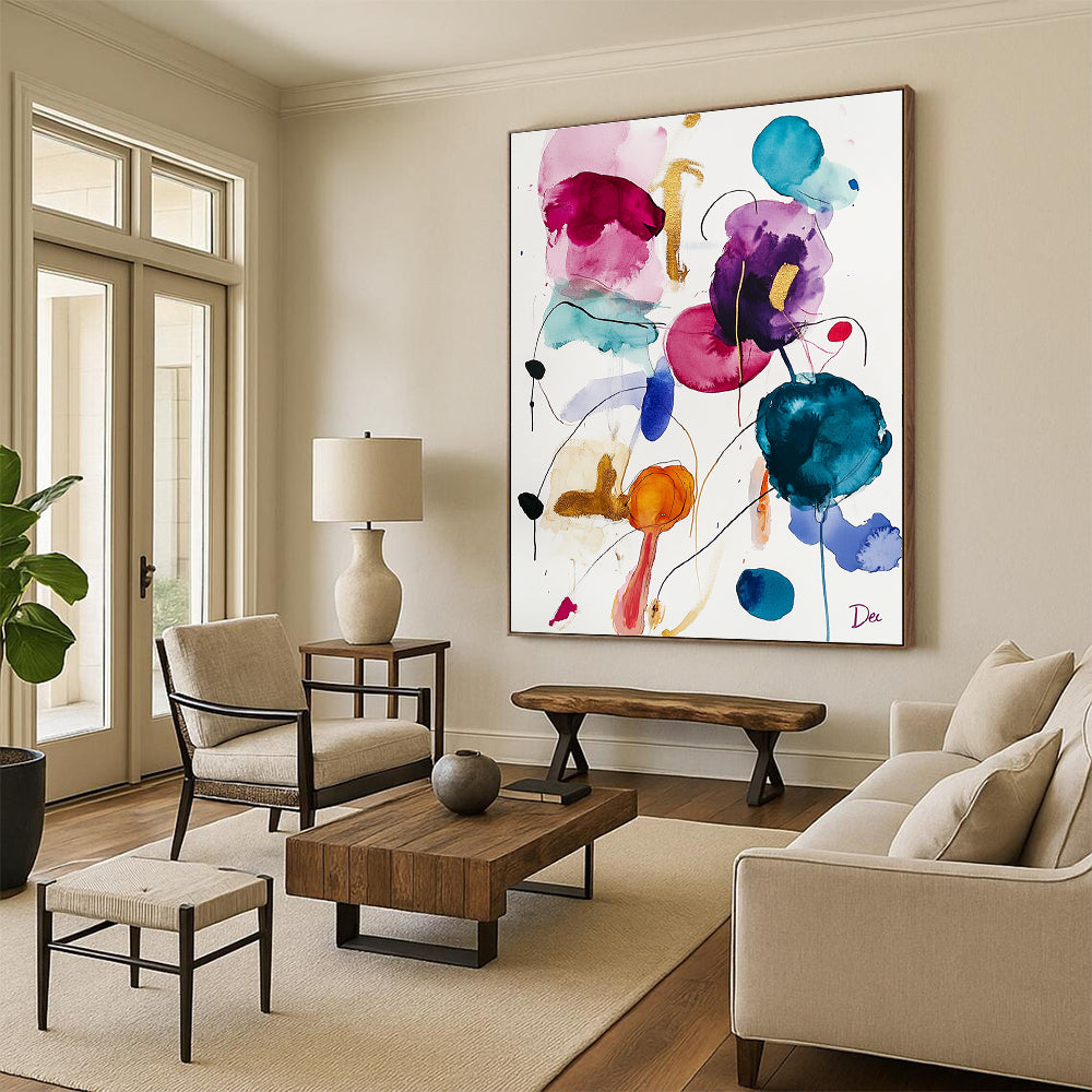 Colorful Fluid Abstract Painting for Creative Studio Lounges GAB1256