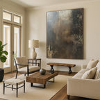 Dark Tonal Abstract Painting with Mysterious Depth WINK253