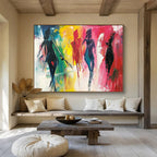 Colorful Figure with Expressive Brushstrokes Abstract Painting ABS347