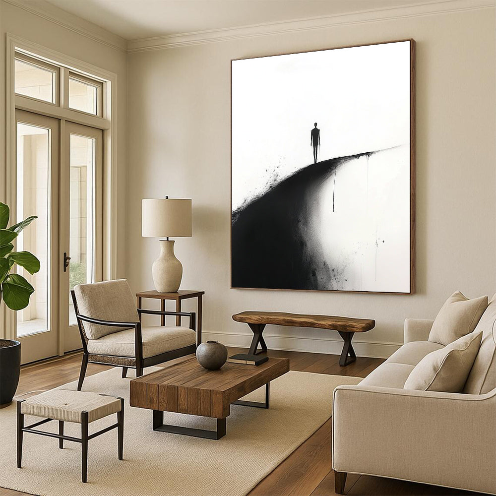 Silhouette on a Hill Abstract Painting for Thoughtful Study Spaces GAB1373