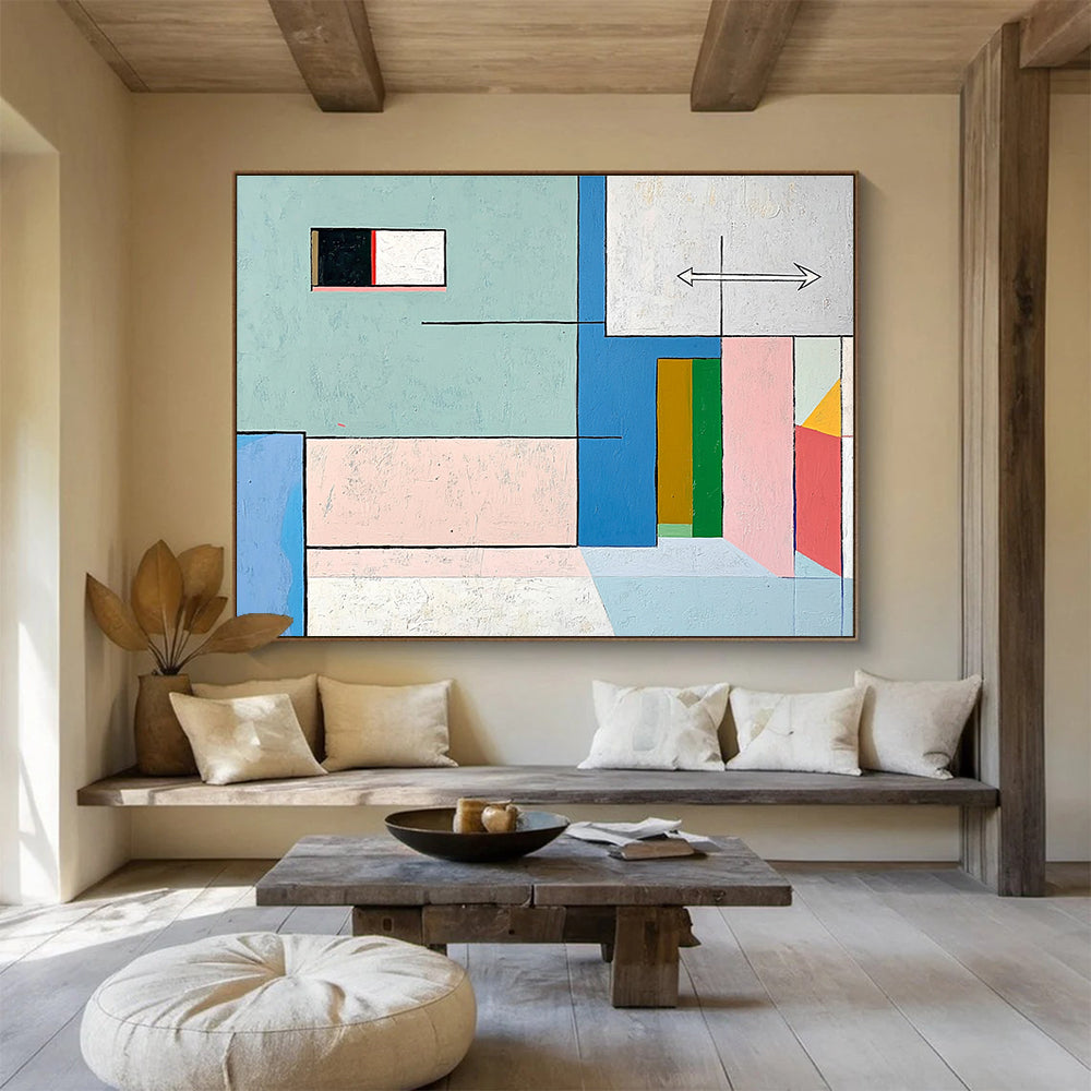 Soft Geometric Abstract in Pastel Colors ABS084