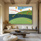 Colorful Geometric Nature with Playful Shapes Abstract Painting ABS317