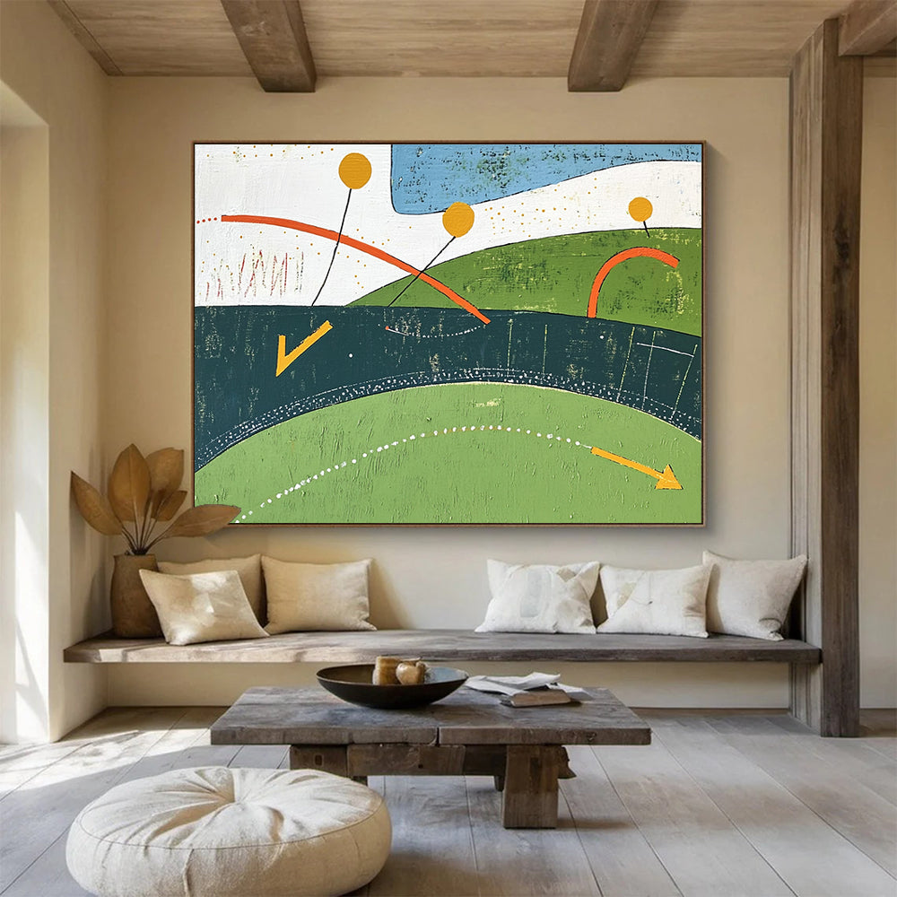 Colorful Geometric Nature with Playful Shapes Abstract Painting ABS317