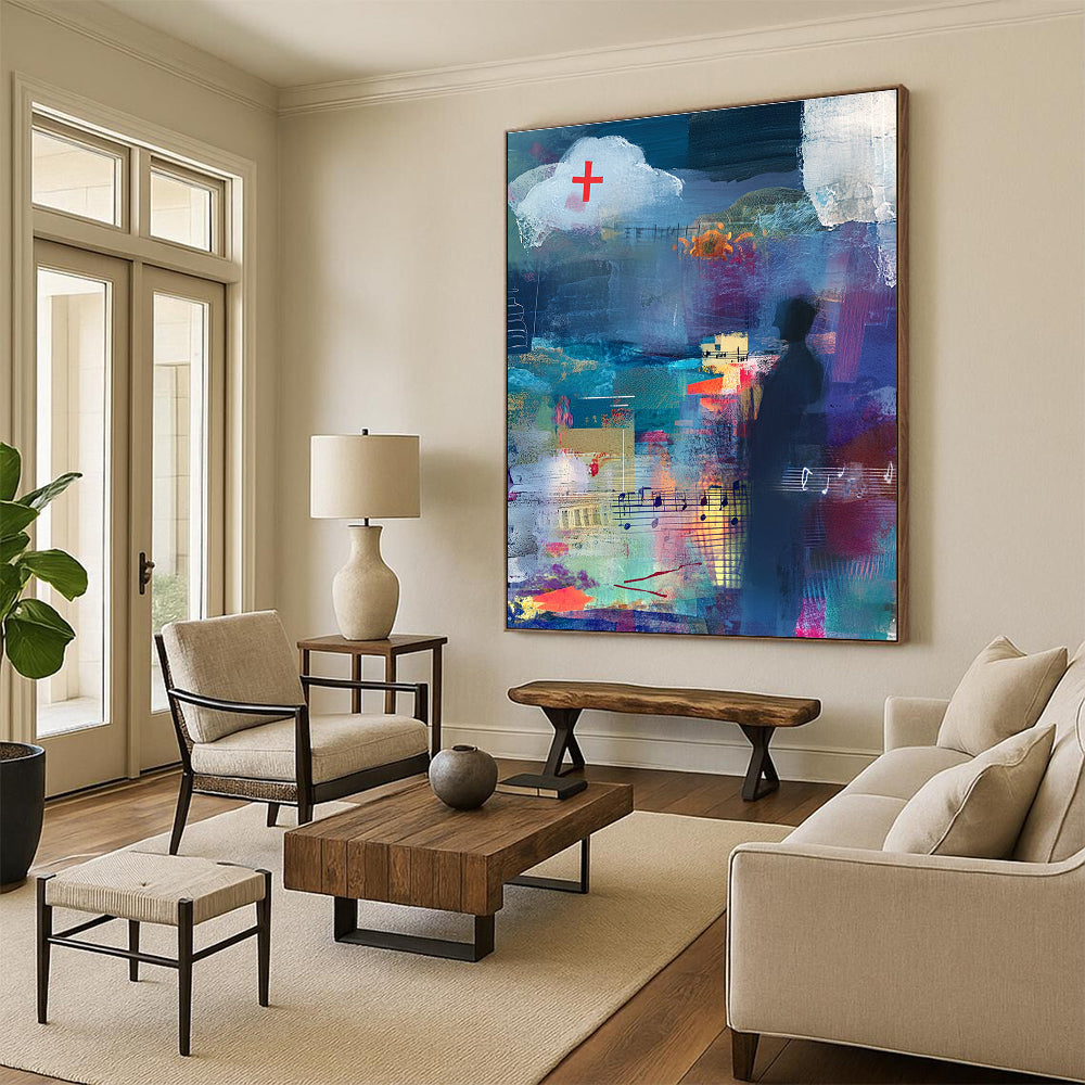 Collage - Style Abstract Painting for Art - Centric Cafes GAB1054