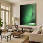 Dark Green Gradient Abstract Painting for Contemporary Art - Inspired Bars GAB1329