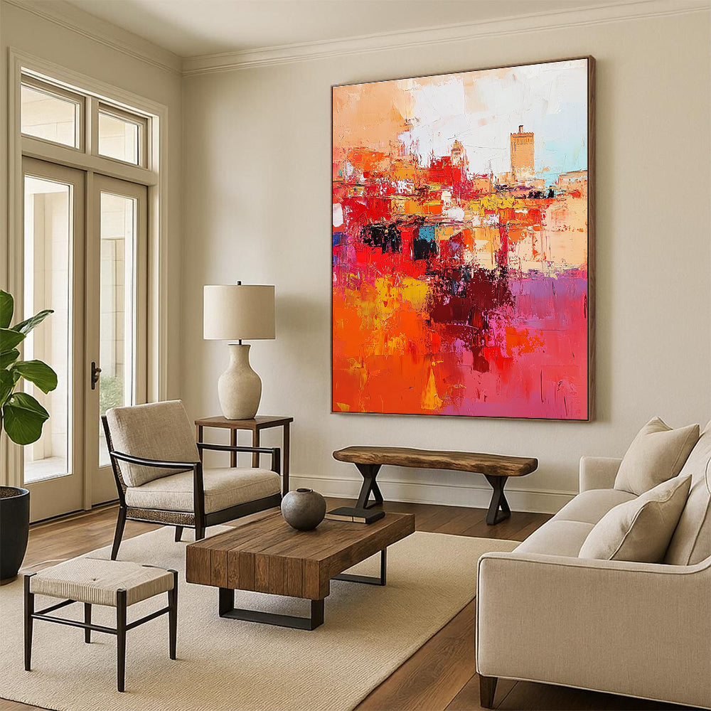 Cityscape Abstract Painting for Modern - Styled Living Rooms GAB1038