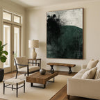 Dark Green and Black Abstract Painting for Nature - Inspired Studies GAB1012