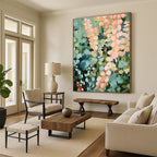 Soft Floral Field Abstract Painting for Relaxing Sunrooms HENG428