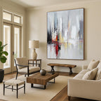 Subtle City Reflections - Muted Urban Abstract Painting GAB0575