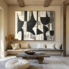 Black - White Geometric Abstract  Timeless Contrast ABS108