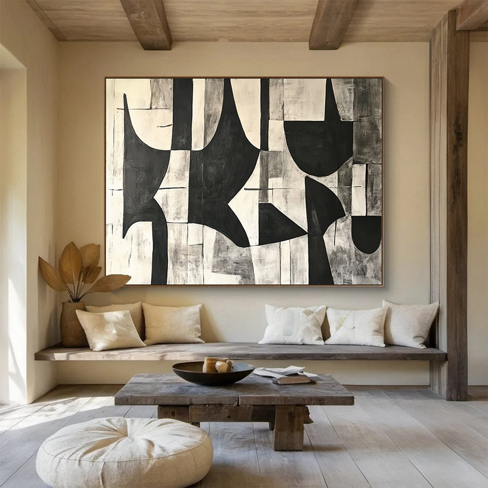 Black - White Geometric Abstract  Timeless Contrast ABS108