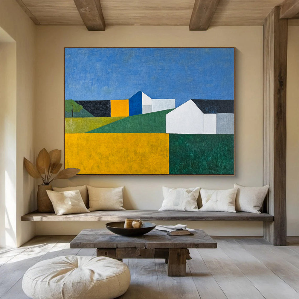 Colorful Rural Landscape Abstract  Vibrant Countryside ABS102