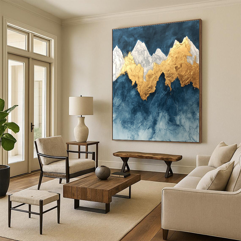 Gold Mountain Abstract - Luxe Landscape with Metallic Accents GAB0554