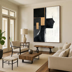 Geometric Face - Inspired Abstract Painting for Modern Art Galleries GAB0884