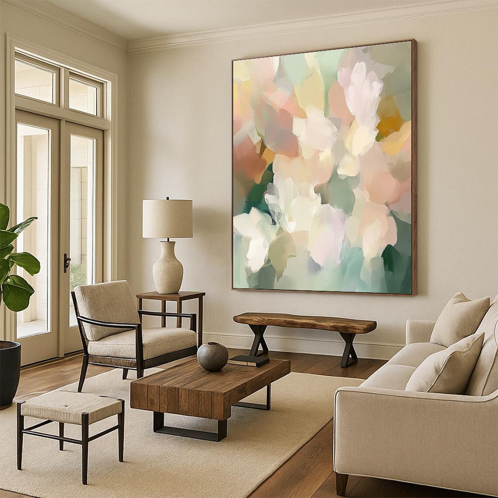 Pastel Flower Abstract - Serene Floral Abstract Art GAB0492