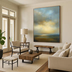Sea and Sky Abstract Painting for Minimalist Coastal Offices GAB1303