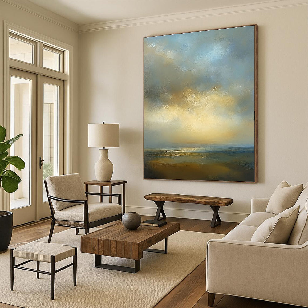 Sea and Sky Abstract Painting for Minimalist Coastal Offices GAB1303