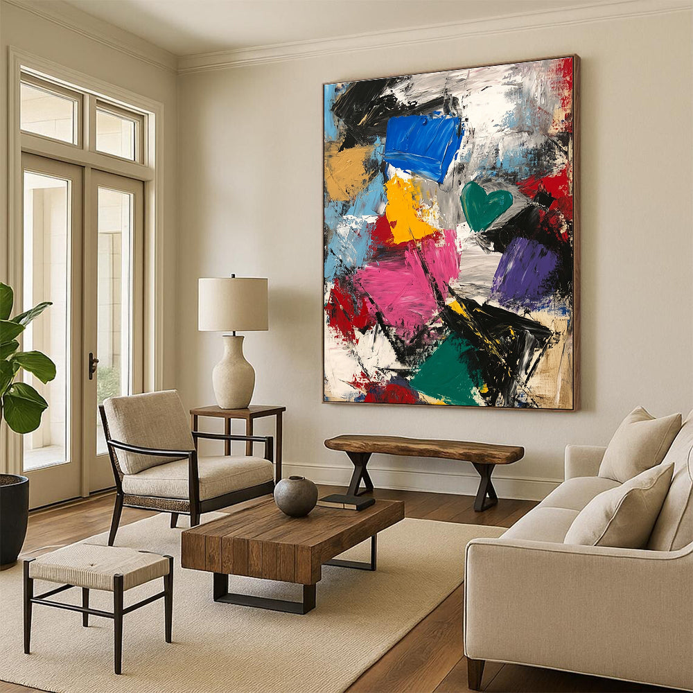 Vibrant Color Block Abstract Painting for Creative Studios GAB1035
