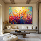 Colorful Tree Abstract Painting for Vibrant Living Rooms YHT290