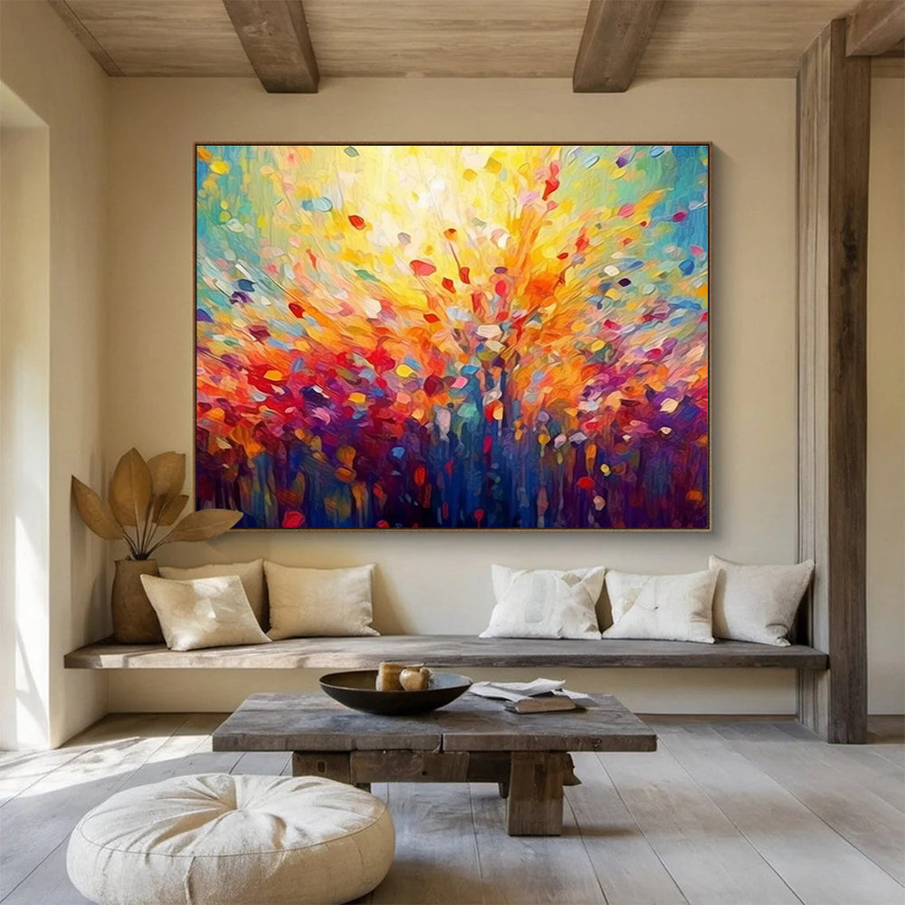 Colorful Tree Abstract Painting for Vibrant Living Rooms YHT290