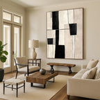 Neutral - Toned Abstract Painting with Geometric Forms WINK862