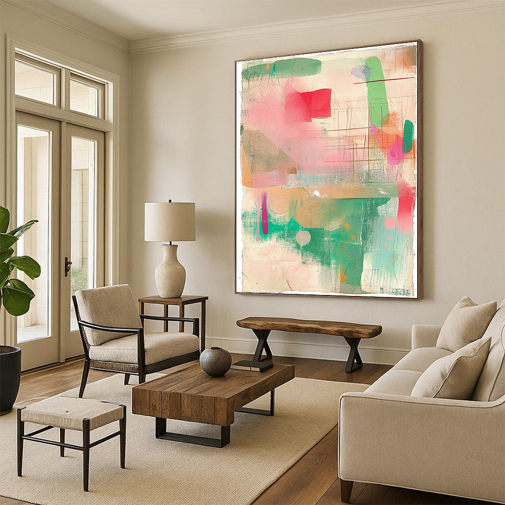 Pastel Color Fusion Softly Blended Abstract Painting GAB0245