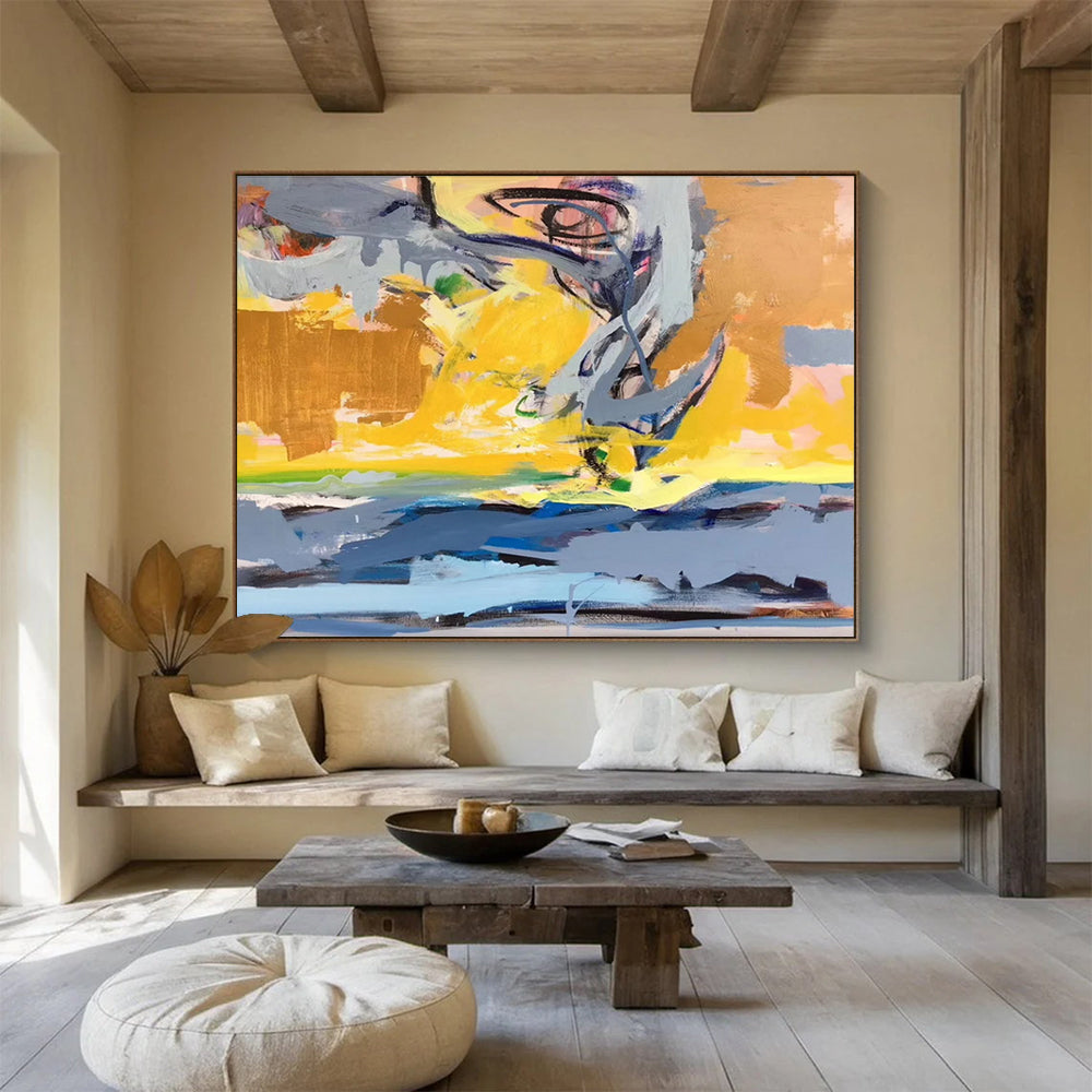 Colorful Abstract Energy Dynamic Painting for Lively Interiors YHT033