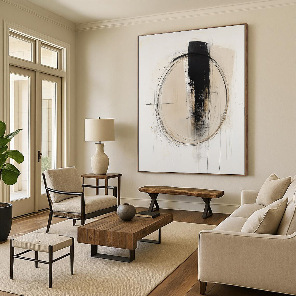 Minimalist Line Abstract Painting with Quiet Contemplation WINK784