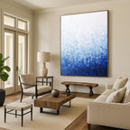 Blue and White Gradient Abstract - Serene Minimalist Abstract Art GAB0468