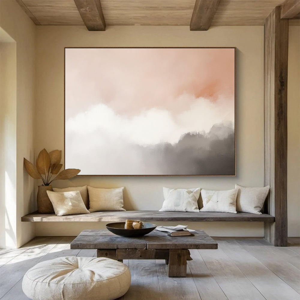 Soft Cloud Abstract Painting with Serene, Airy Compositions ABS518