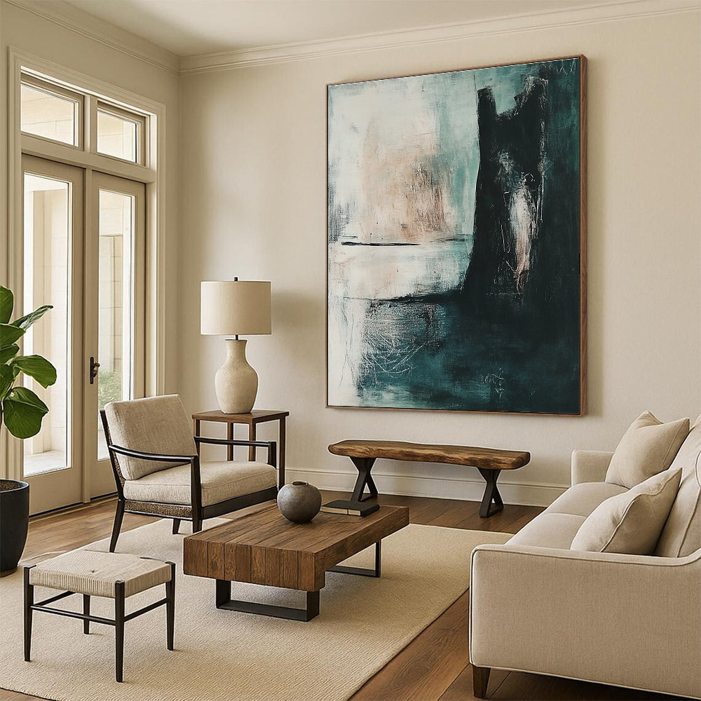 Cool Toned Abstract Painting with Calming Aura WINK579