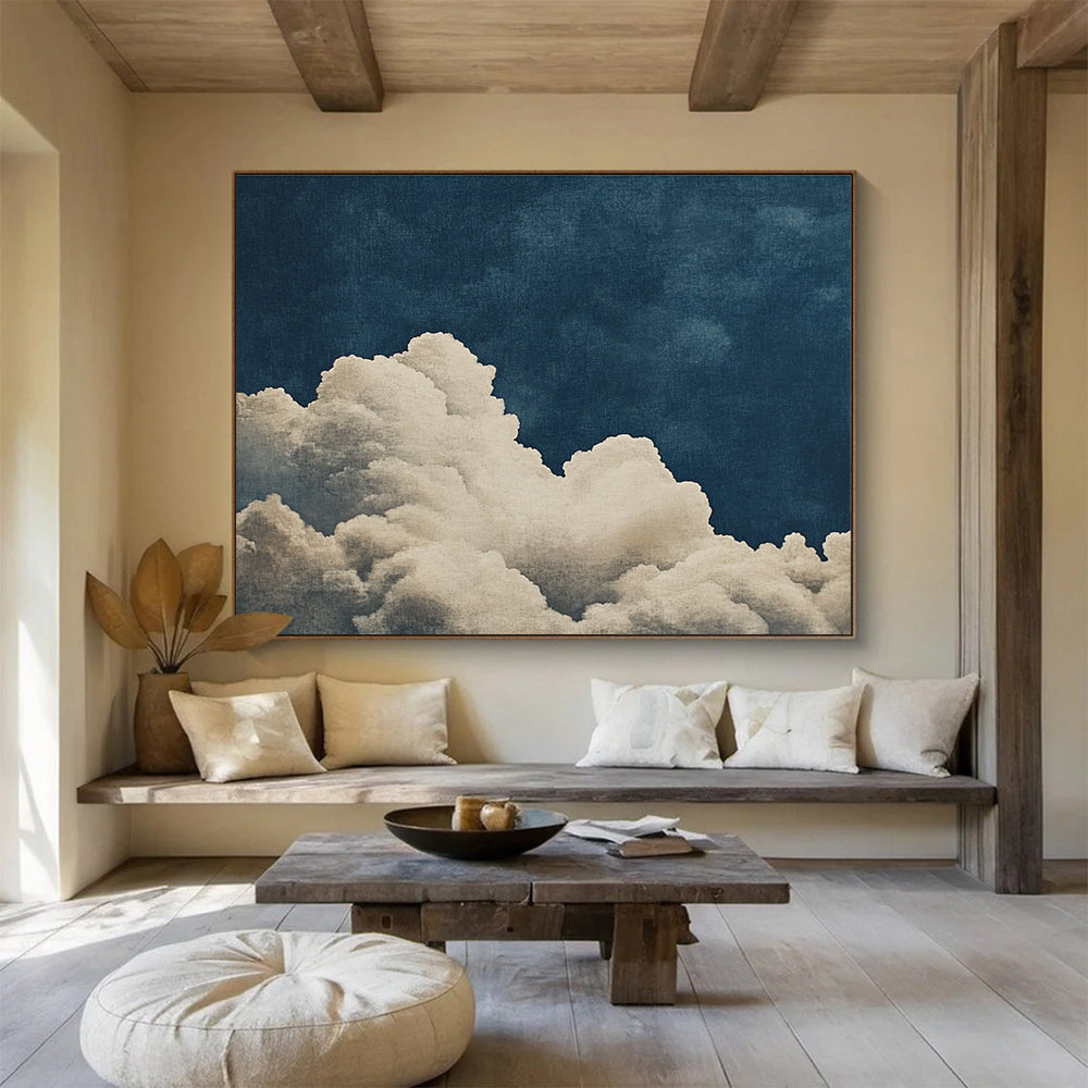 Minimalist Clouds on Dark Blue  Calm Skies ABS114