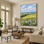Colorful Field Landscape Expressive Abstract Painting for Countryside Lovers GAB1477