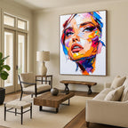 Vibrant Color - Block Portrait Abstract Painting: Energetic Hues & Individuality GAB0952