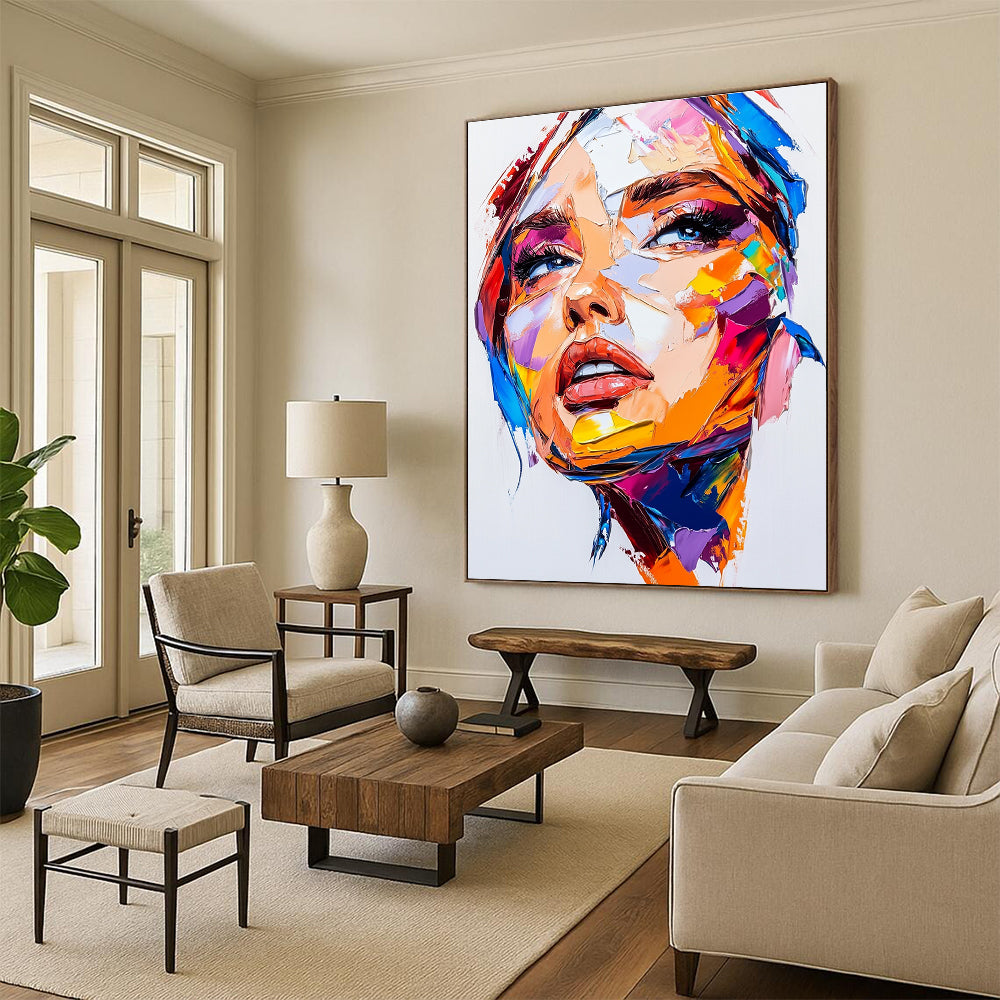 Vibrant Color - Block Portrait Abstract Painting: Energetic Hues & Individuality GAB0952