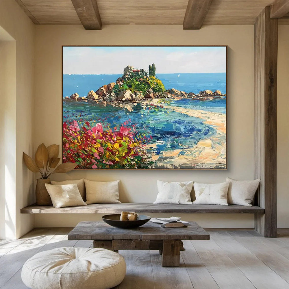 Island Blossom Abstract Painting for Beachfront Home Bedrooms YHT469